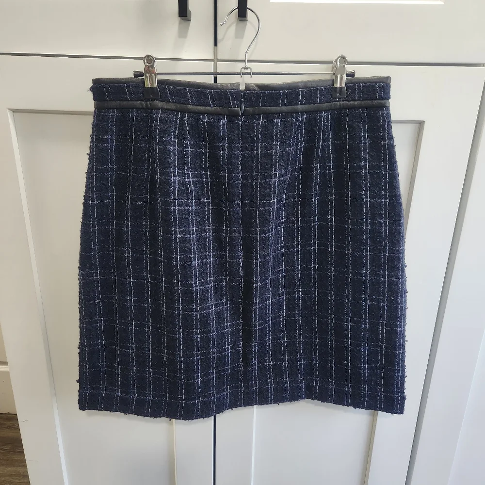 Ann Taylor Tweed Button Wrap Skirt 8
